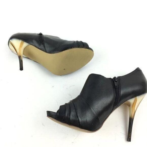 New Carlos Ankle Boots Size 6 Peep Toe Zip Booties - Picture 5 of 8